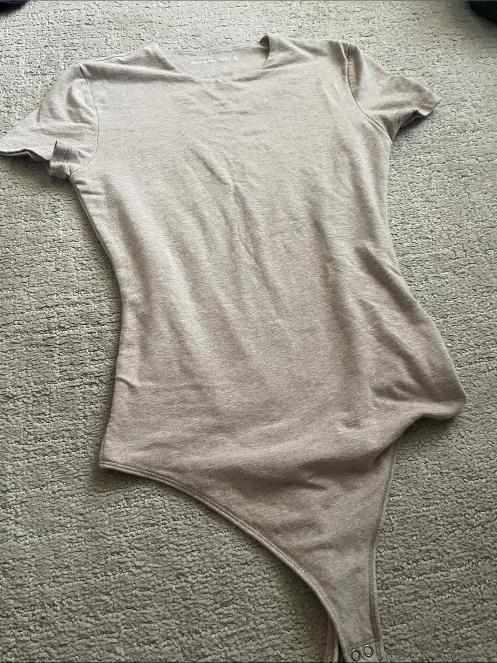 Abercrombie & Fitch Neutral Beige Short Sleeve Bodysuit